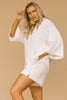 LULLABY CLUB SHORTS LULLABY CLUB LUXE LOUNGE SHIRT - WHITE
