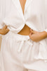LULLABY CLUB SHORTS LULLABY CLUB LUXE LOUNGE SHIRT - WHITE