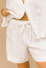 LULLABY CLUB SHORTS LULLABY CLUB LUXE LOUNGE SHIRT - WHITE