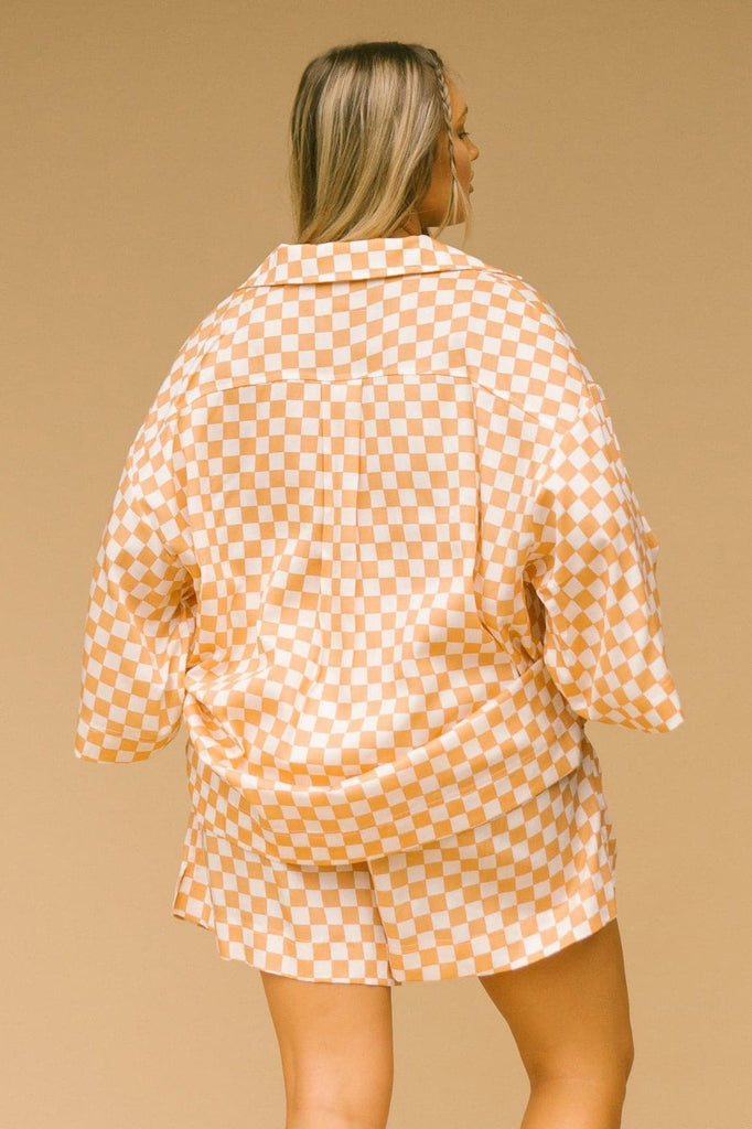 LULLABY CLUB SHORTS LULLABY CLUB LUXE LOUNGE SHORTS - CHECKER