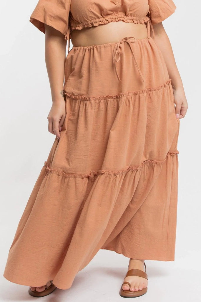LULLABY CLUB SKIRTS LULLABY CLUB DAHLIA MAXI SKIRT - CLAY
