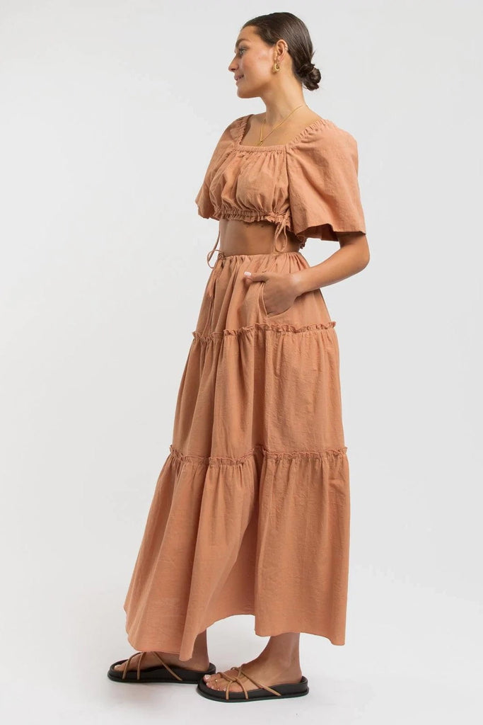 LULLABY CLUB SKIRTS LULLABY CLUB DAHLIA MAXI SKIRT - CLAY