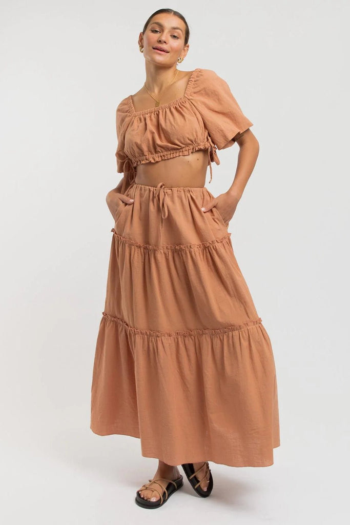 LULLABY CLUB SKIRTS LULLABY CLUB DAHLIA MAXI SKIRT - CLAY