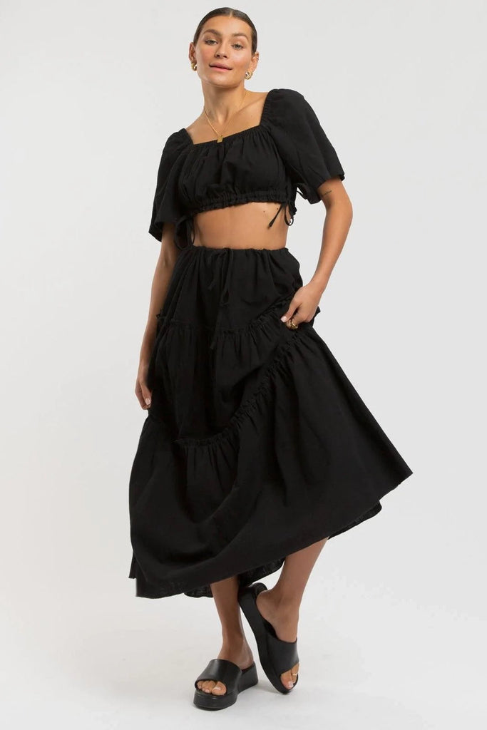 LULLABY CLUB SKIRTS LULLABY CLUB DAHLIA MAXI SKIRT - BLACK