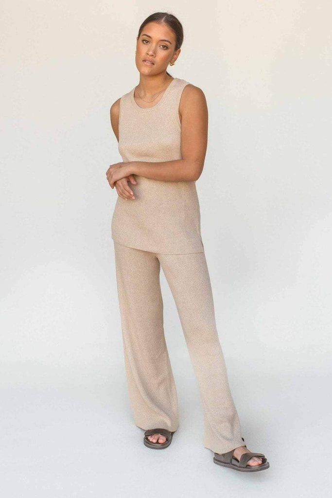 LULLABY CLUB TOPS LULLABY CLUB FLORA KNIT TANK - DUNES