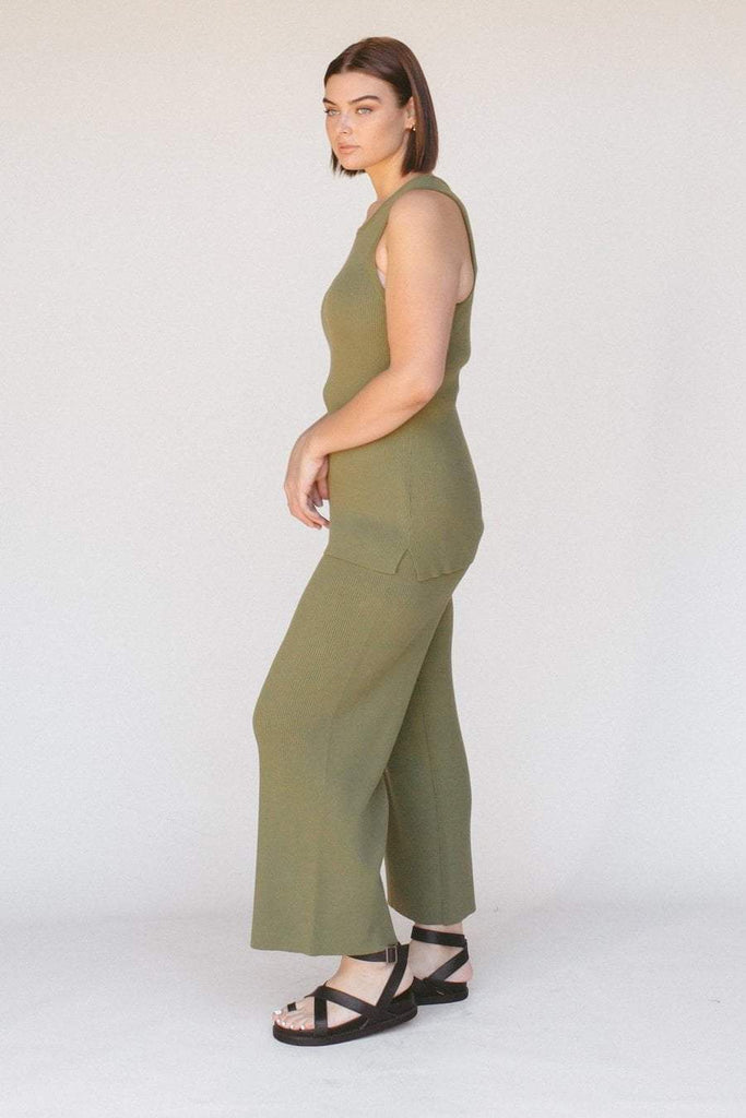 LULLABY CLUB TOPS LULLABY CLUB FLORA KNIT TANK - FERN