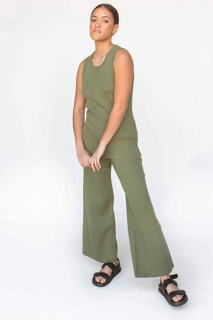 LULLABY CLUB TOPS LULLABY CLUB FLORA KNIT TANK - FERN