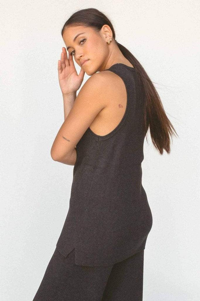 LULLABY CLUB TOPS LULLABY CLUB FLORA KNIT TANK - SHADOW