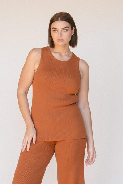 LULLABY CLUB TOPS LULLABY CLUB FLORA KNIT TANK - TERRA