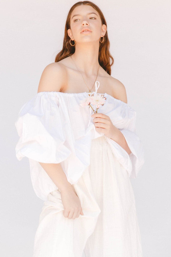 LULLABY CLUB TOPS LULLABY CLUB KAIRA TOP - WHITE
