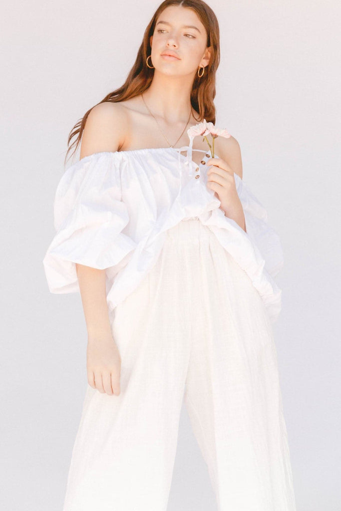 LULLABY CLUB TOPS LULLABY CLUB KAIRA TOP - WHITE