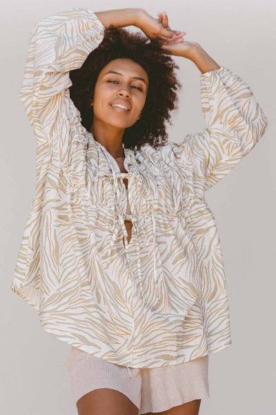 LULLABY CLUB TOPS LULLABY CLUB PENNY SMOCK BLOUSE - WILDE