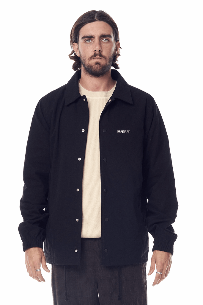 MISFIT APPAREL CREW NECK MISFIT COLCUTTA COACHES JACKET - BLACK