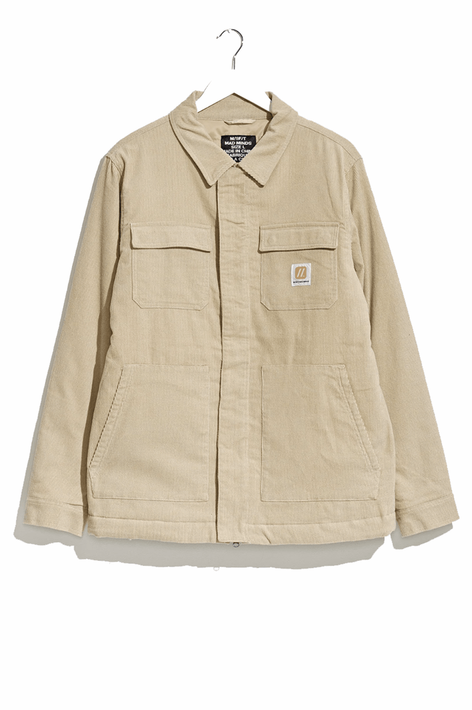 MISFIT APPAREL CREW NECK MISFIT PARALLELS WORKER JACKET - OFF WHITE