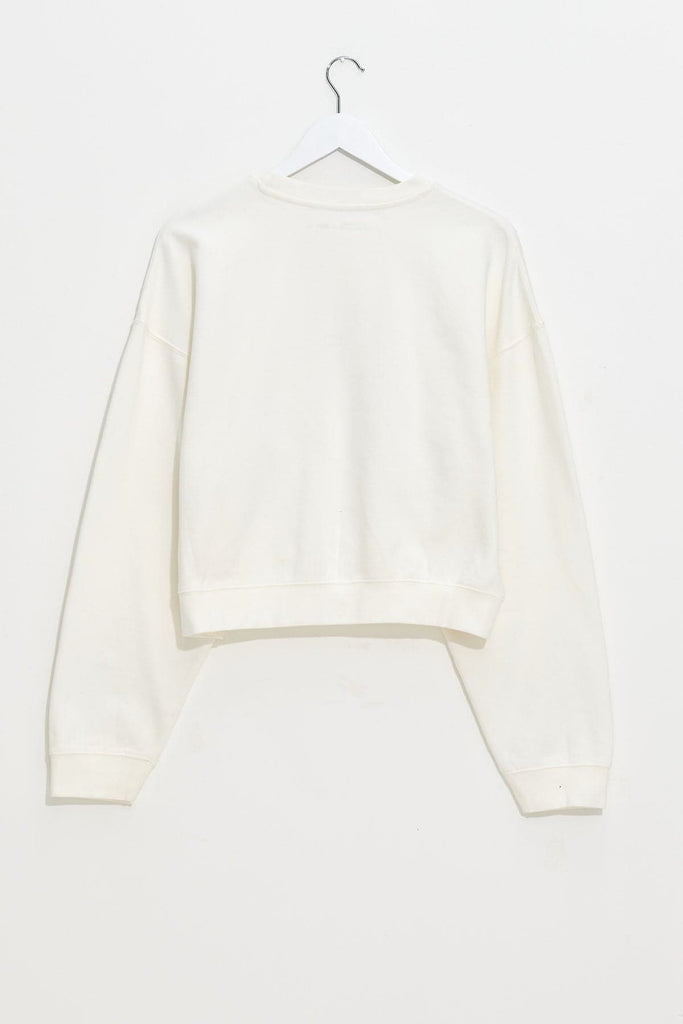 MISFIT APPAREL JUMPER MISFIT FULL OF IT CROPPED CREW - WASHED WHITE