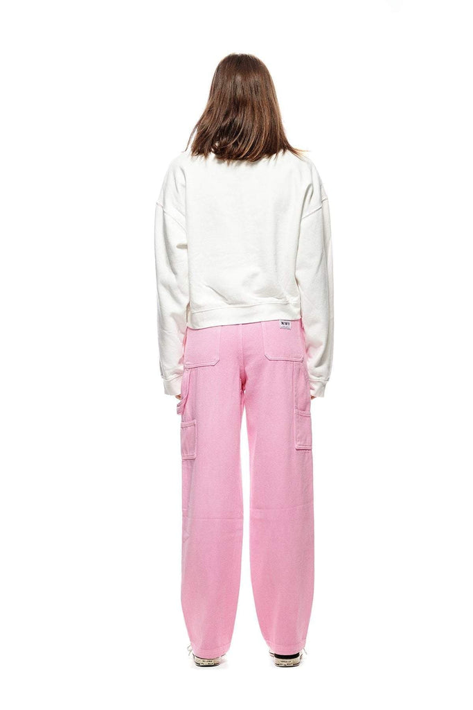 MISFIT APPAREL JUMPER MISFIT FULL OF IT CROPPED CREW - WASHED WHITE