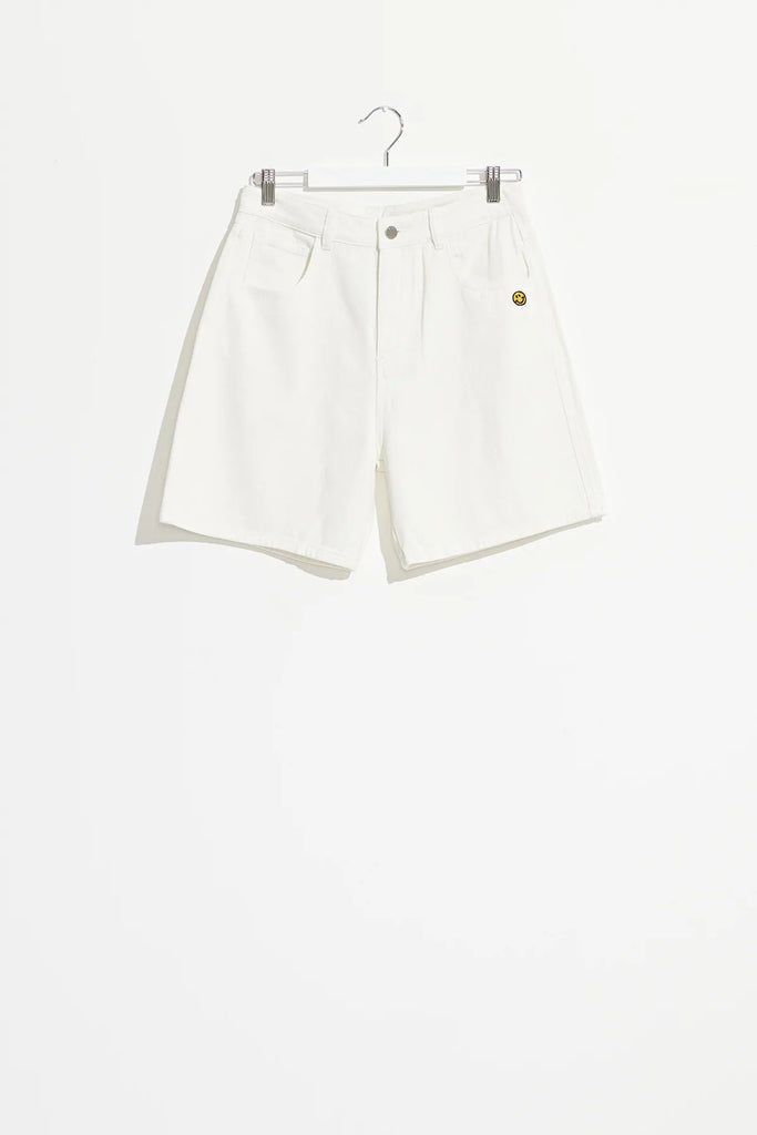 MISFIT APPAREL LADIES DENIM SHORTS MISFIT HEAVENLY PEOPLE SHORTS - WHITE