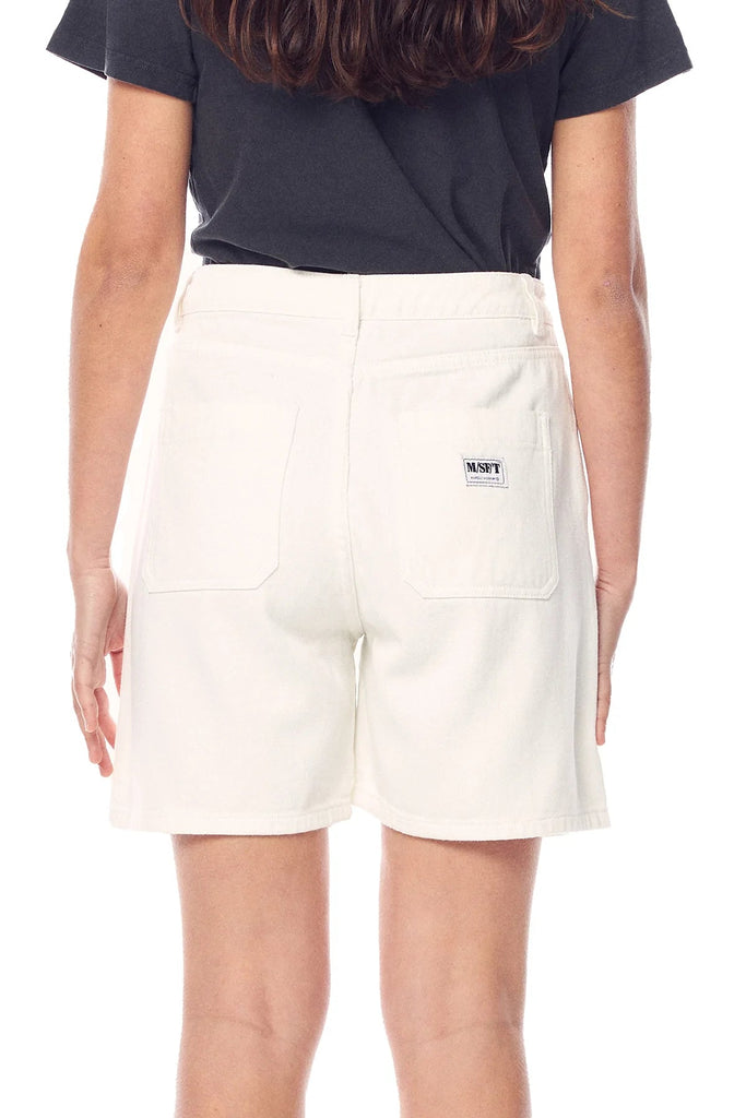 MISFIT APPAREL LADIES DENIM SHORTS MISFIT HEAVENLY PEOPLE SHORTS - WHITE