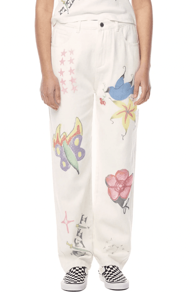 MISFIT APPAREL LADIES PANTS MISFIT FAIRIES OUT PANT - WHITE