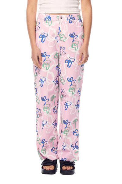 MISFIT APPAREL LADIES PANTS MISFIT OUTER BOWERS PANTS - CANDY PINK