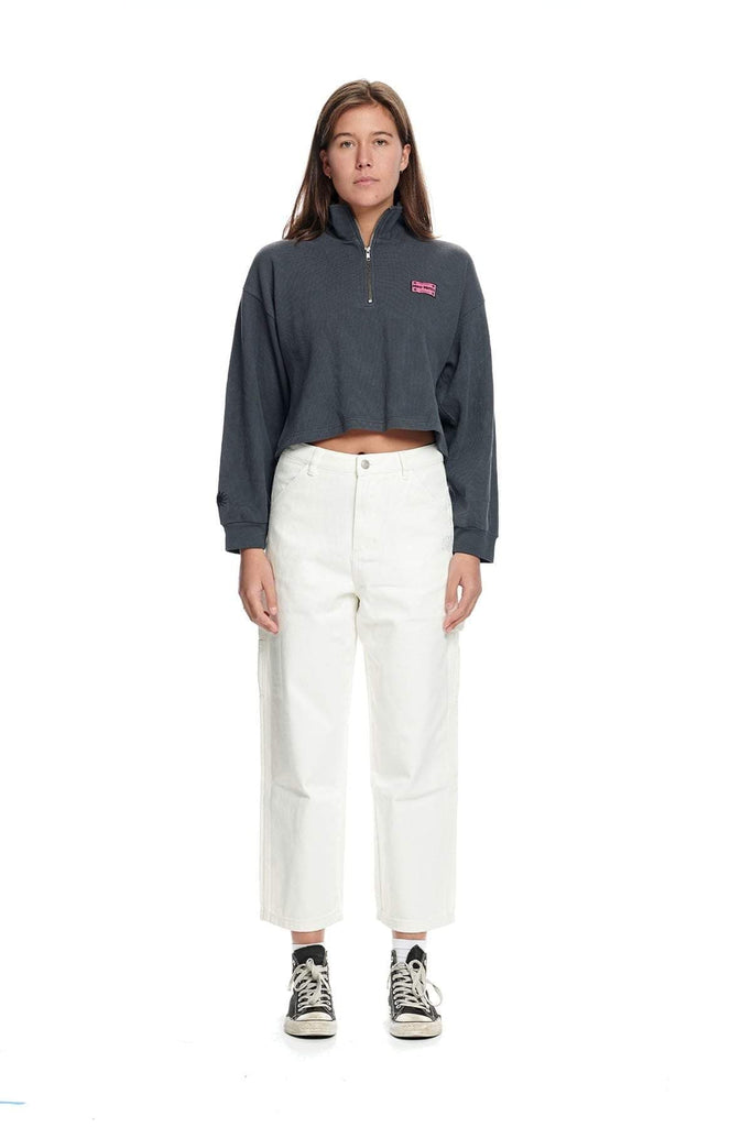 MISFIT APPAREL LADIES PANTS MISFIT WHAT SCIENCE 1/4 ZIP - BLACK