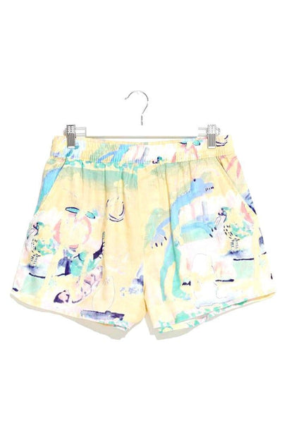 MISFIT APPAREL LADIES SHORTS MISFIT JUNGLE SOUP LINEN SHORT - MULTI