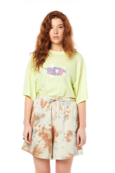 MISFIT APPAREL LADIES SHORTS MISFIT WOMENS RODEO BUNS SHORT - GREY TYE DYE