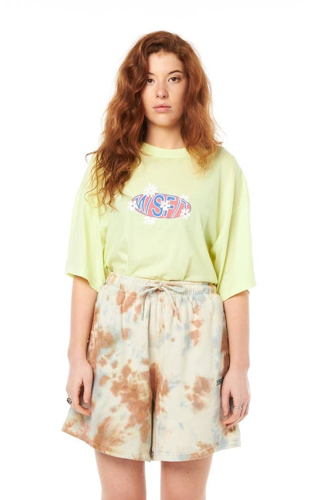 MISFIT APPAREL LADIES SHORTS MISFIT WOMENS RODEO BUNS SHORT - GREY TYE DYE