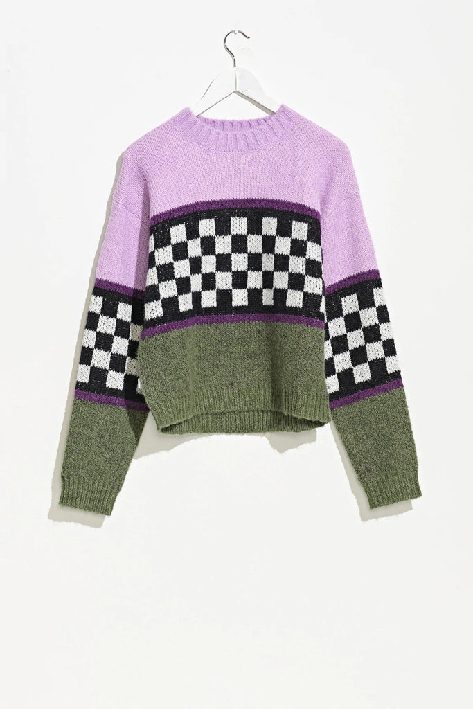 MISFIT APPAREL LADIES SWEATER MISFIT MINISTRY CHUNKY KNIT - LILAC