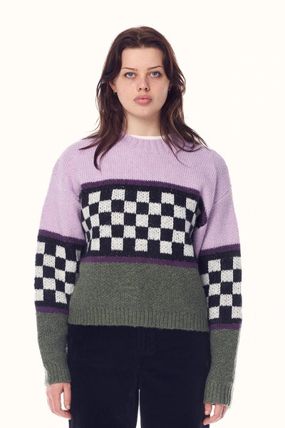 MISFIT APPAREL LADIES SWEATER MISFIT MINISTRY CHUNKY KNIT - LILAC