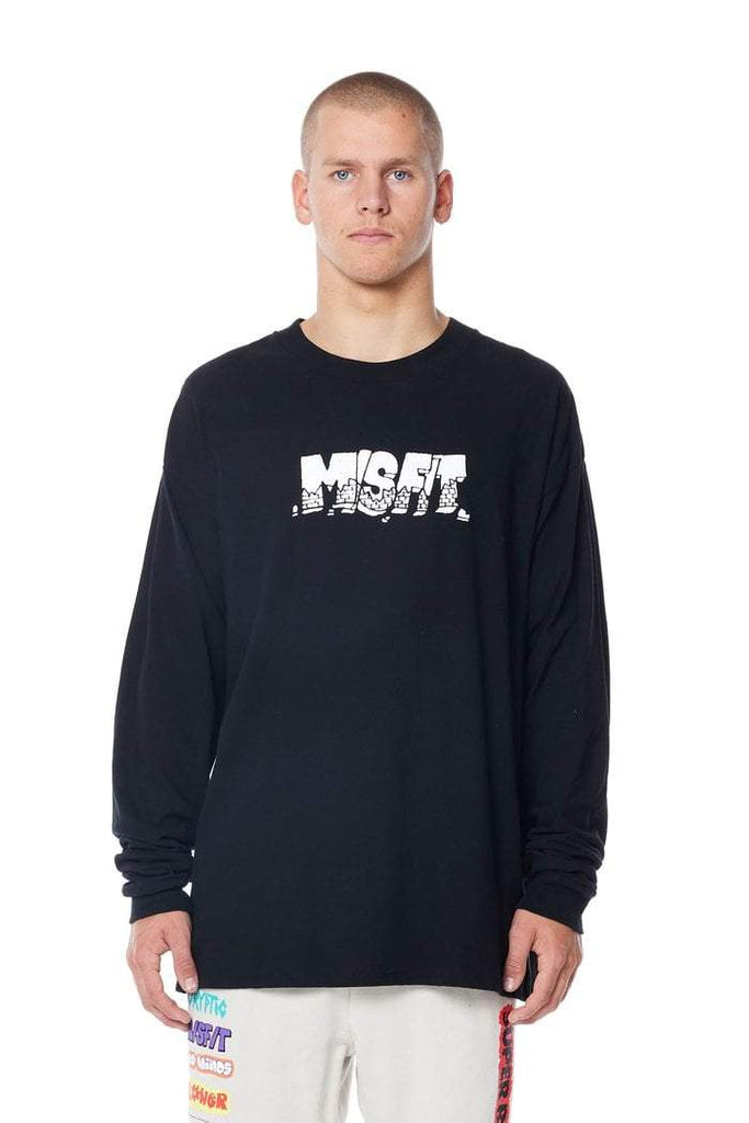 MISFIT APPAREL LONGSLEEVES MISFIT WALL STREET 50/50 L/S TEE - BLACK