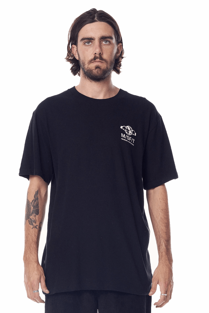 MISFIT APPAREL TEES MISFIT WORLDWIDE 50/50 TEE - PITCH BLACK