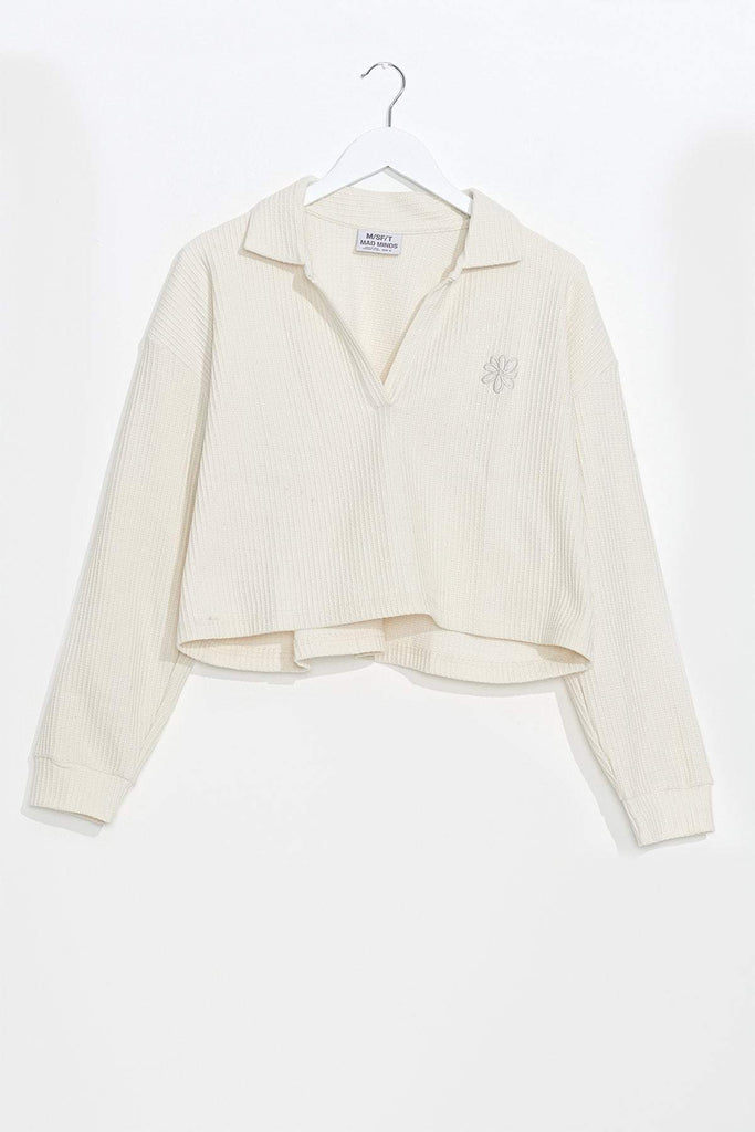MISFIT APPAREL TOPS MISFIT YOUNG ALCHEMY LS TOP - DIRTY WHITE