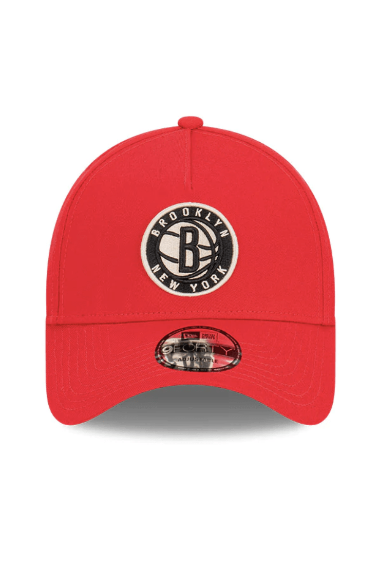 NEW ERA 9FORTY A-FRAME BROOKLYN NETS HAT - SCARLET RED/STONE – Pretty ...