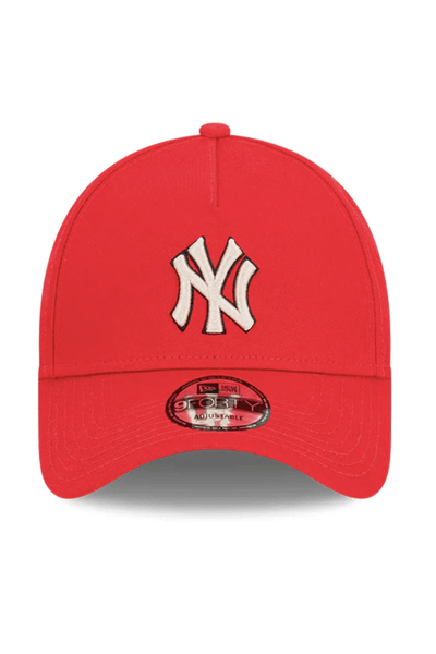 NEW ERA HEADWEAR NEW ERA 9FORTY A-FRAME NEW YORK HAT - SCARLET RED/STONE
