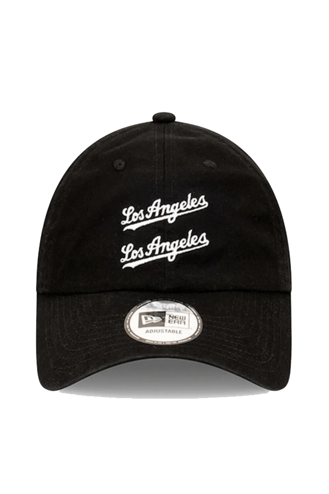 NEW ERA HEADWEAR NEW ERA 9FORTY LOS ANGELES DOUBLE LOGO CAP - BLACK