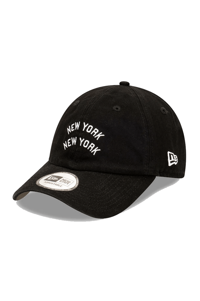 NEW ERA HEADWEAR NEW ERA 9FORTY NEW YORK DOUBLE LOGO CAP - BLACK