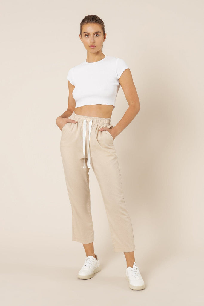 NUDE LUCY LADIES PANTS NUDE LUCY CLASSIC LINEN PANT - SAND