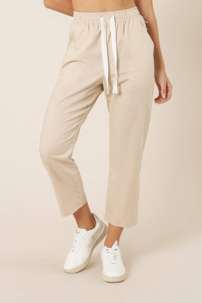 NUDE LUCY LADIES PANTS NUDE LUCY CLASSIC LINEN PANT - SAND