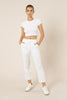 NUDE LUCY LADIES PANTS NUDE LUCY CLASSIC LINEN PANT - WHITE