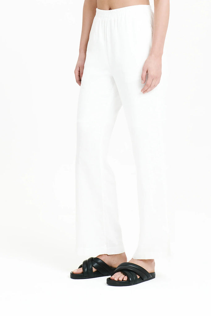 NUDE LUCY TOPS NUDE LUCY RYNN LINEN SPLIT PANT - WHITE