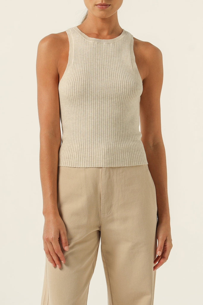 NUDE LUCY TOPS NUDE LUCY CLASSIC KNIT TANK - NUTMEG