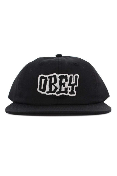OBEY HEADWEAR OBEY RUNNIN 6 PANEL CAP - BLACK