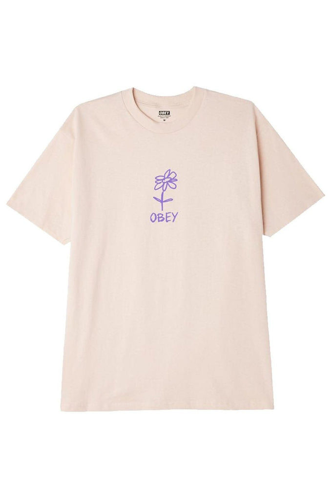 OBEY TEES OBEY FLOWER DOODLE TEE - CREAM
