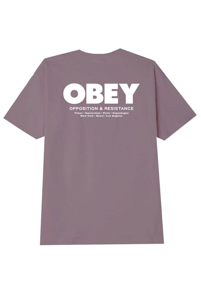 OBEY TEES OBEY OPPOSITION AND RESISTANCE TEE - LILAC CHALK