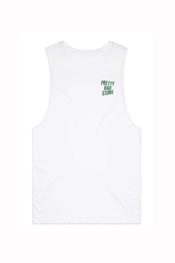 Pretty Rad Store MUSCLE TEE PRS DISTORT MUSCLE TEE - WHITE/GREEN