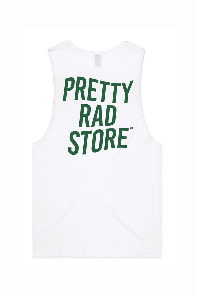Pretty Rad Store MUSCLE TEE PRS DISTORT MUSCLE TEE - WHITE/GREEN