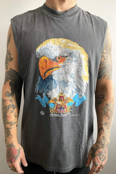 ROLLAS MUSCLES ROLLAS BUD EAGLE HEAD MUSCLE TEE - WASHED BLACK