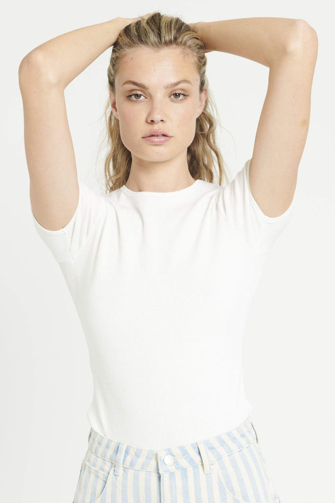 ROLLAS TOPS ROLLA'S BABY RIB TEE - WHITE