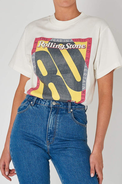 ROLLAS TOPS ROLLA'S ROLLING STONE 80 TOMBOY TEE - VINTAGE WHITE